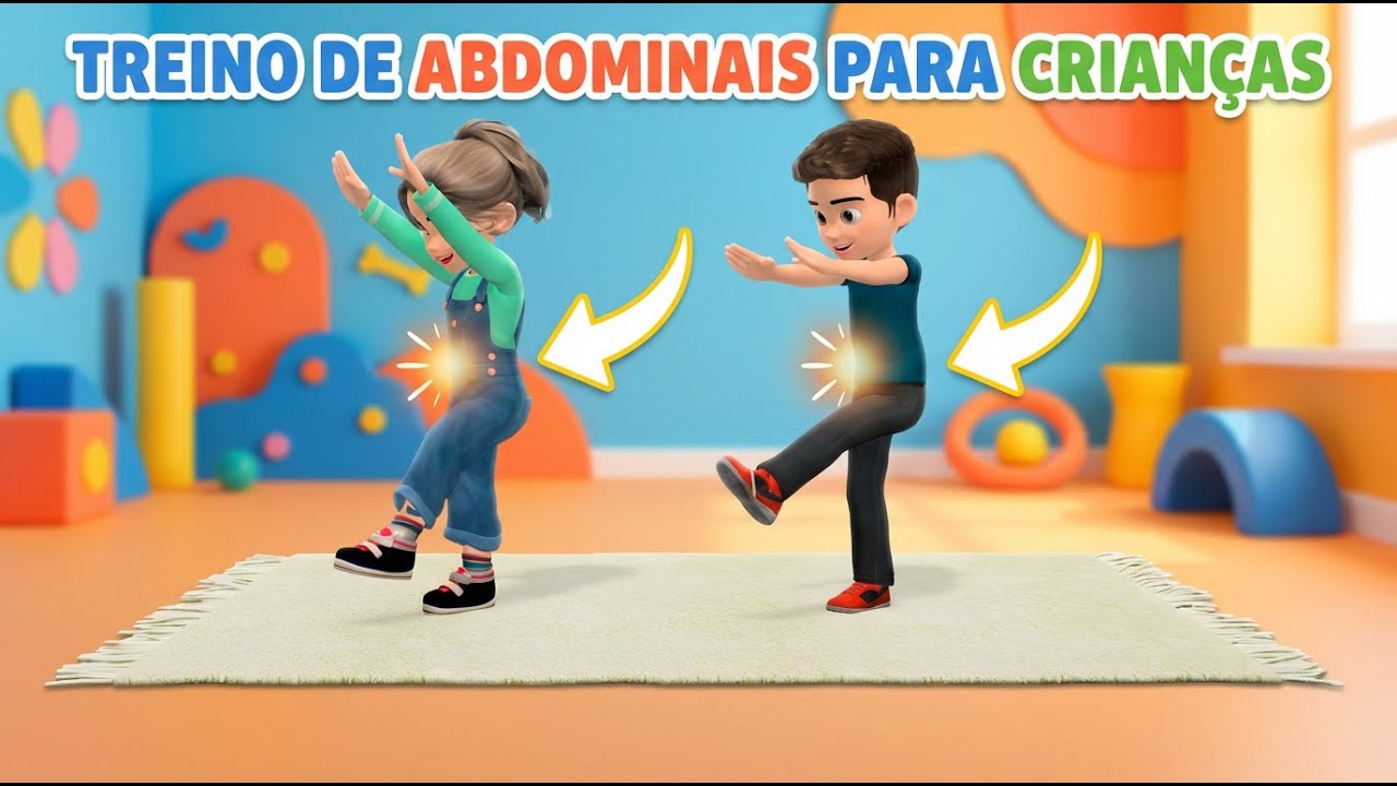 Treino de Abdominais Para Crianças: Diversão Para Barriga Chapada (20 Min)