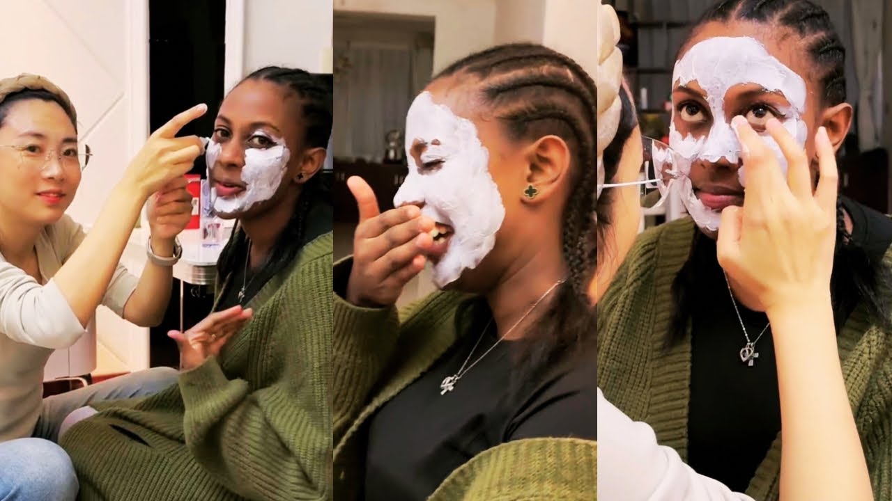 Xiong Er’s sister puts a facial mask on Rosaura