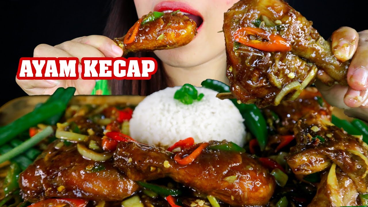 SOY CHICKEN🤤 AYAM KECAP ASAM MANIS PEDAS | asmr mukbang Indonesia 🇮🇩
