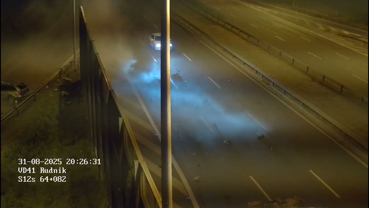 Uderzenie w poduszkę zderzeniową na obwodnicy Lublina