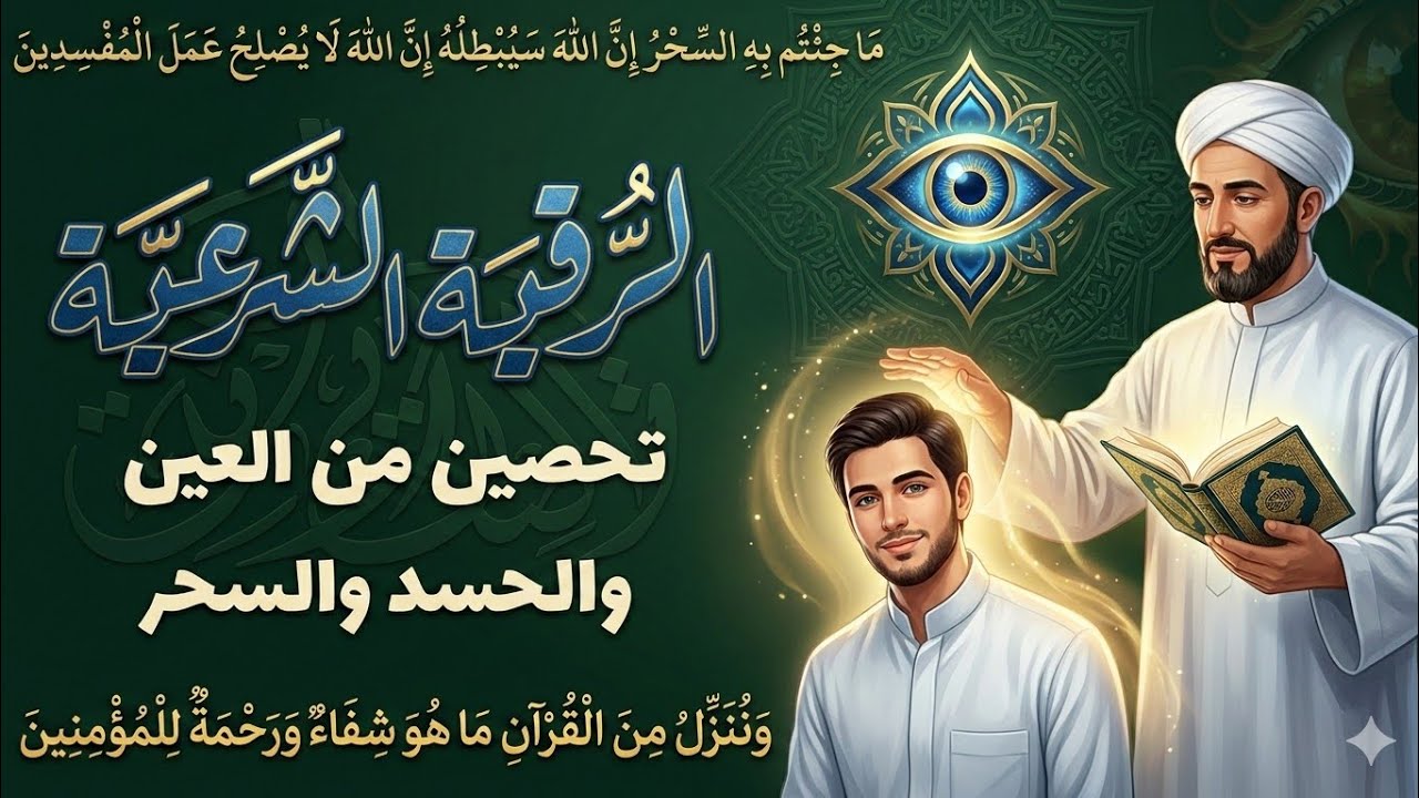 رقية شرعية شاملة🔥 رجل الحسد والسحر والعين والهم والضيق ووفر الرزق ونعم الله القرآن الرقية😣🤕