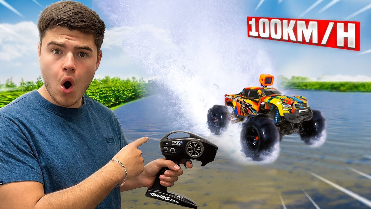 MA VOITURE RC TRAVERSE UN LAC À GRANDE VITESSE !! 😱