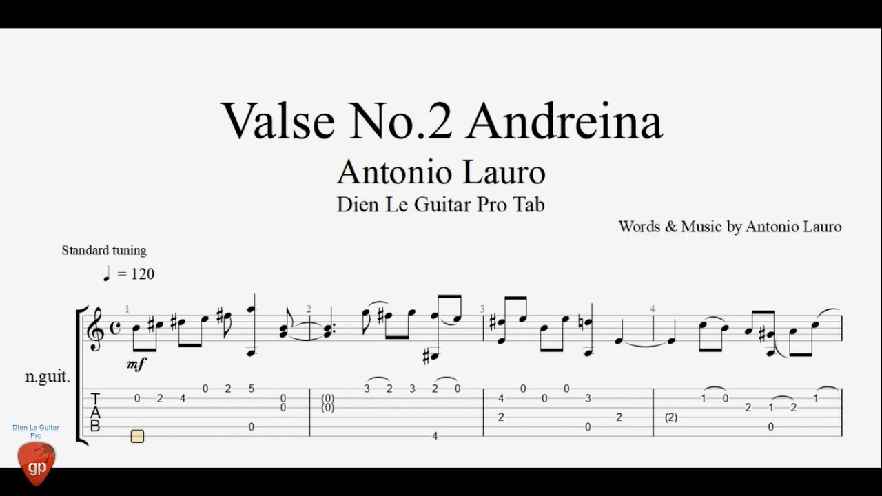 Antonio Lauro - Valse No.2 Andreina - Guitar Tabs