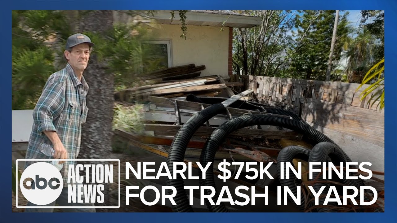 Piles of trash and debris fill Florida home's yard despite nearly $75,000 in fines