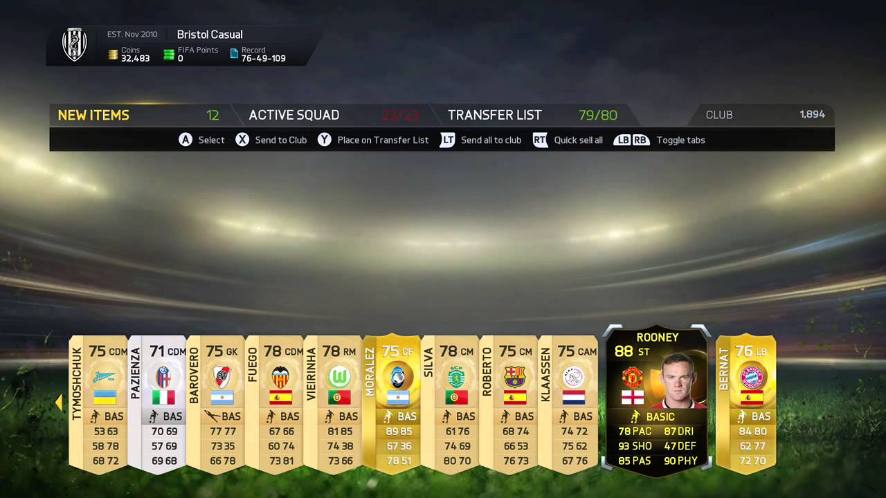 Inform Wayne Rooney 88 in my last 25k pack