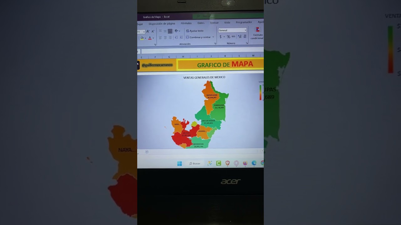 Grafico de Mapa | #excel #tutorial #office #exceltips #formula #mapa #exceltutorial