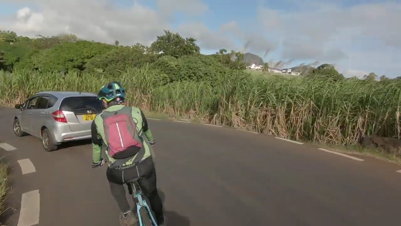 Sunday ride for sweet potato from Eau Bouillie Well to Baie du Tombeau POV Mauritius
