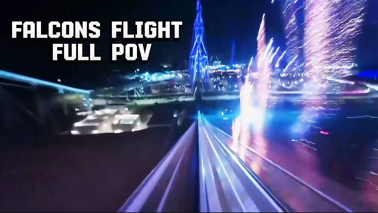 Falcons Flight Best POV! Full no cuts night time POV mounted! Worlds Tallest Fastest and Longest