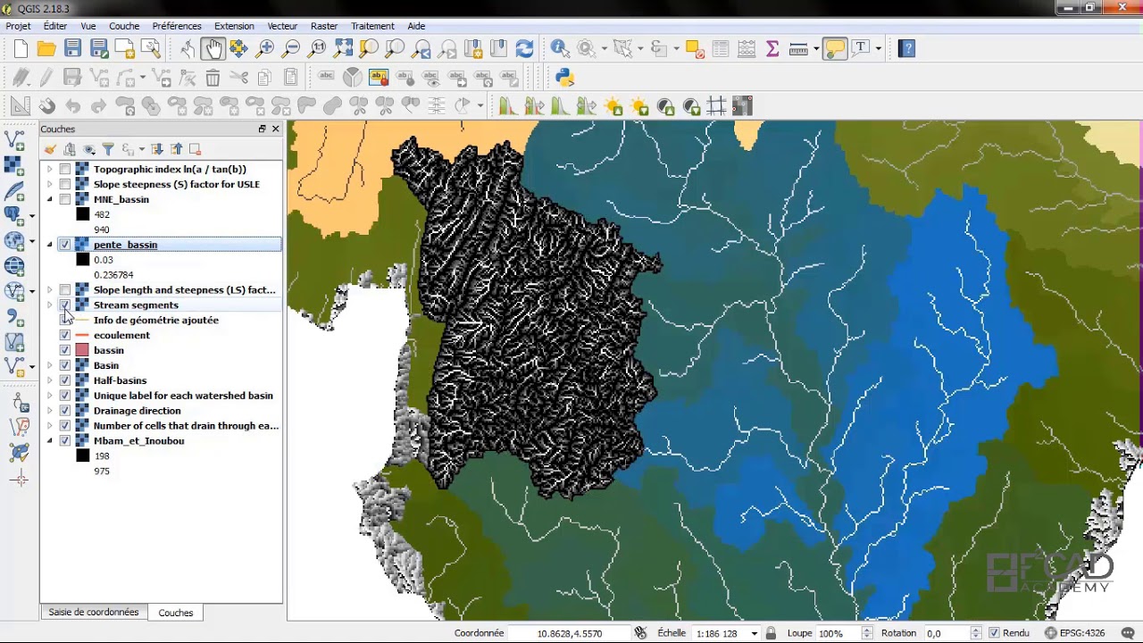 Détermination des caractéristiques physiques du Bassin Versant sur QGIS