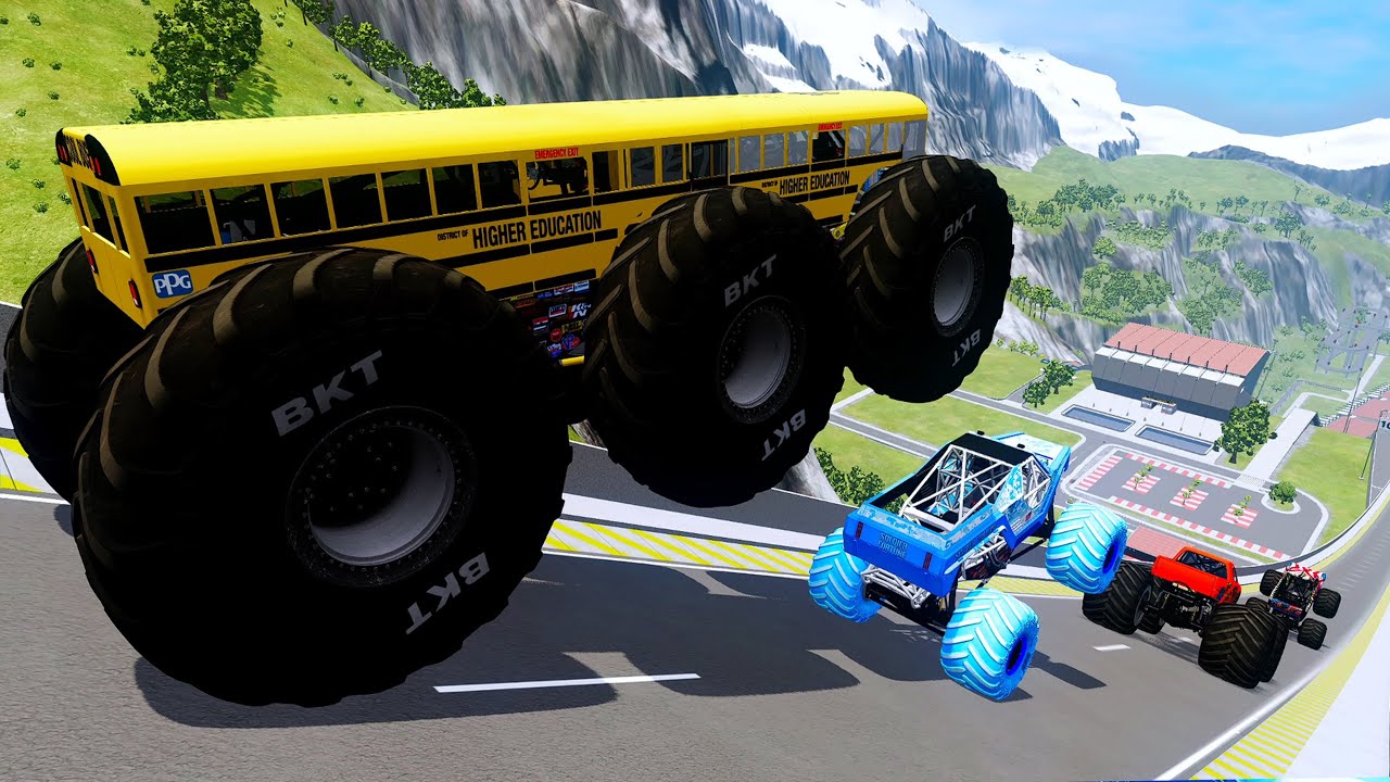 Epic High Speed monster trucks jumps stunts & crashes #080 | BeamNG Drive