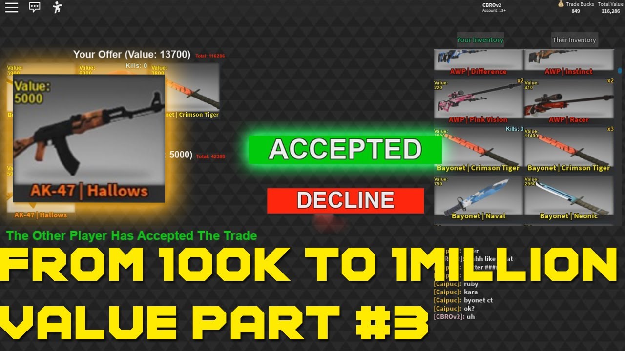 AK HALLOWS!!! | FROM 100K TO 1MILLION VALUE PART #3 | COUNTER BLOX TRADING