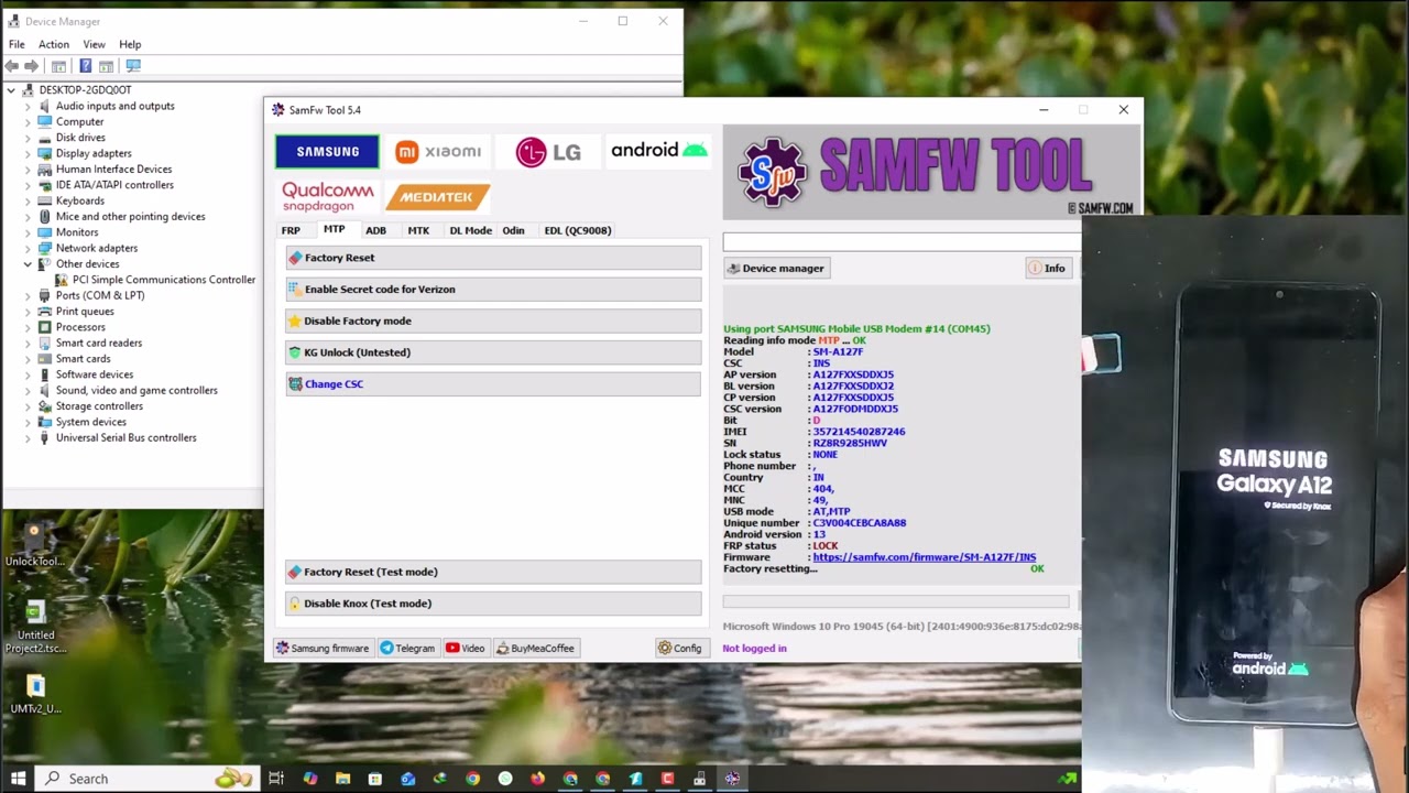 One-Click Samsung A12 Samsung Account Bypass | SamFw FRP Tool [All Models Support]