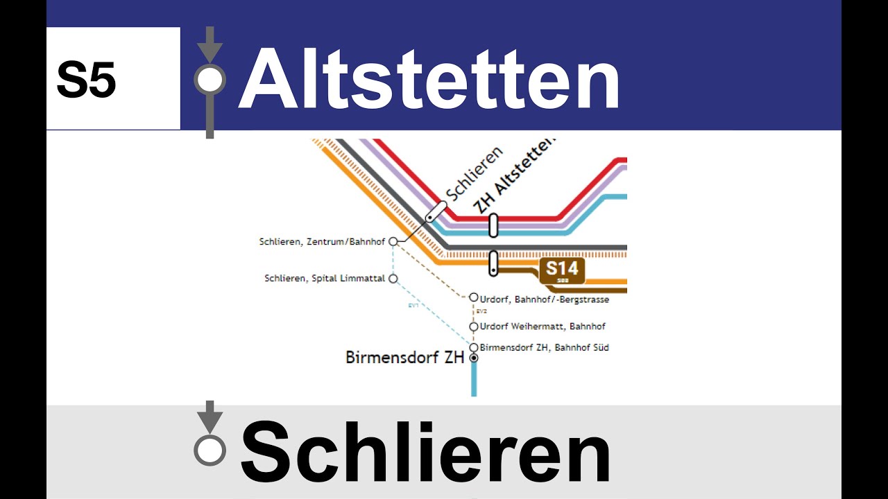 ZVV (SBB) Ansagen » S5 Zürich HB — Schlieren (Teilstrecke) | Bauarbeiten | SLBahnen