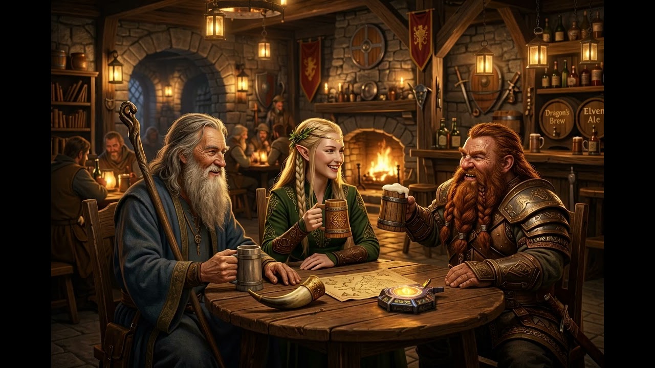 Relaxing in a Tavern for 5 plus hours.