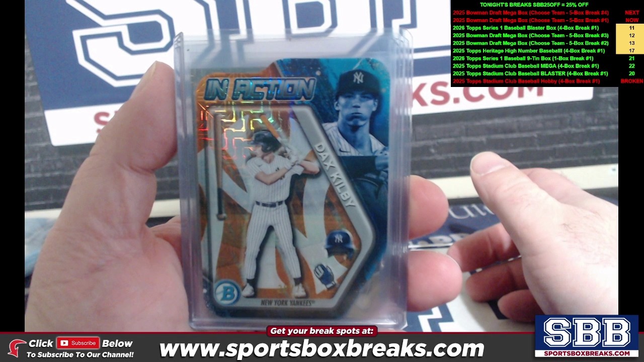 2025 Bowman Draft Mega Box (Choose Team - 5-Box Break #1)