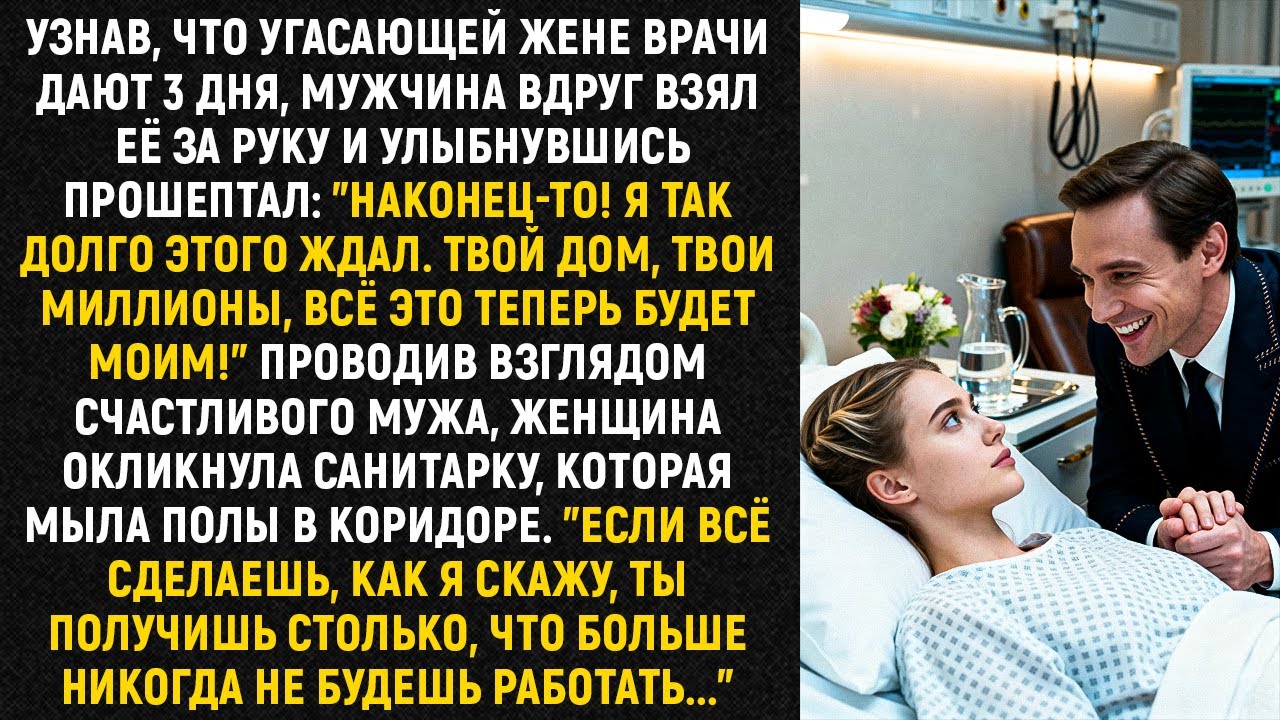Узнав, что угасающей жене врачи дают 3 дня, мужчина вдруг взял её за руку и улыбнувшись прошептал...