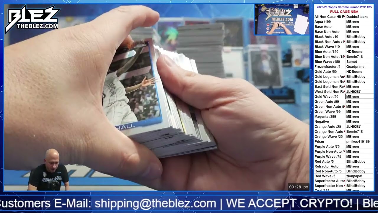 Коллекционная карточка Topps Chrome Jumbo 2025-2026, полный кейс, №75. Выберите параллельную версию.