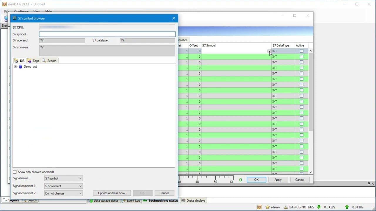 ibaPDA-PLC-Xplorer: Interfaz del controlador SIMATIC S7-1500, creación de libretas de direcciones S7