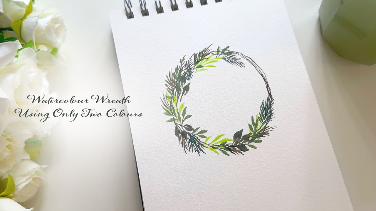 Paint a Watercolour Leaf Wreath Using Only Two Colours 🍃🍂