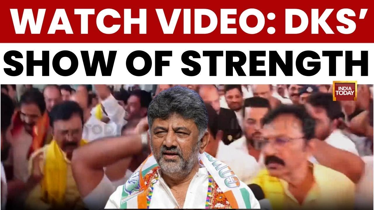 D.K. Shivakumar Supporters Chant &lsquo;Next CM&rsquo; Slogans Before K.C. Venugopal | India Today News
