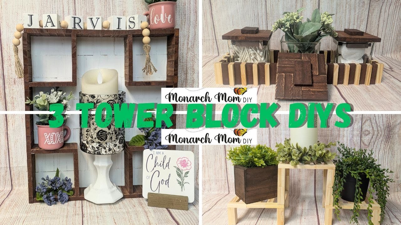 Dollar Tree Tumbling Tower Block DIYS into Stunning Decor Wood Crafts