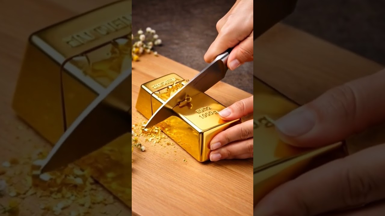 🔪 Gold Cutting Satisfying Video ✨