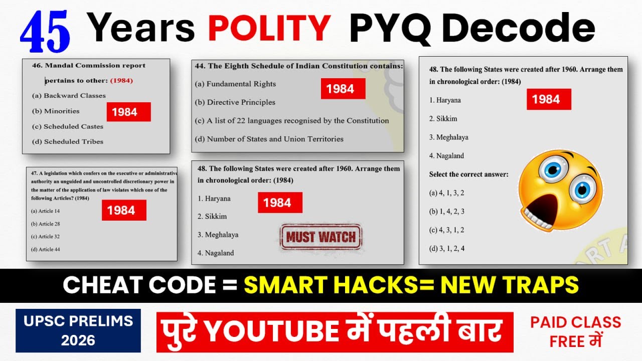 Only 1% UPSC Aspirants Know This 45 Years PYQ POLITY Secret 😱