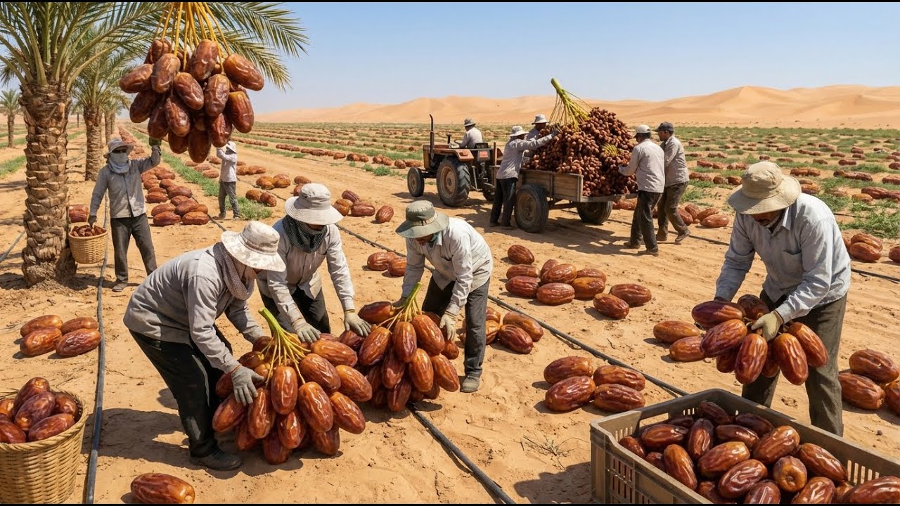 Dates in the Desert – The Shocking Reality | Backbreaking Labor & Survival in 50°C Heat