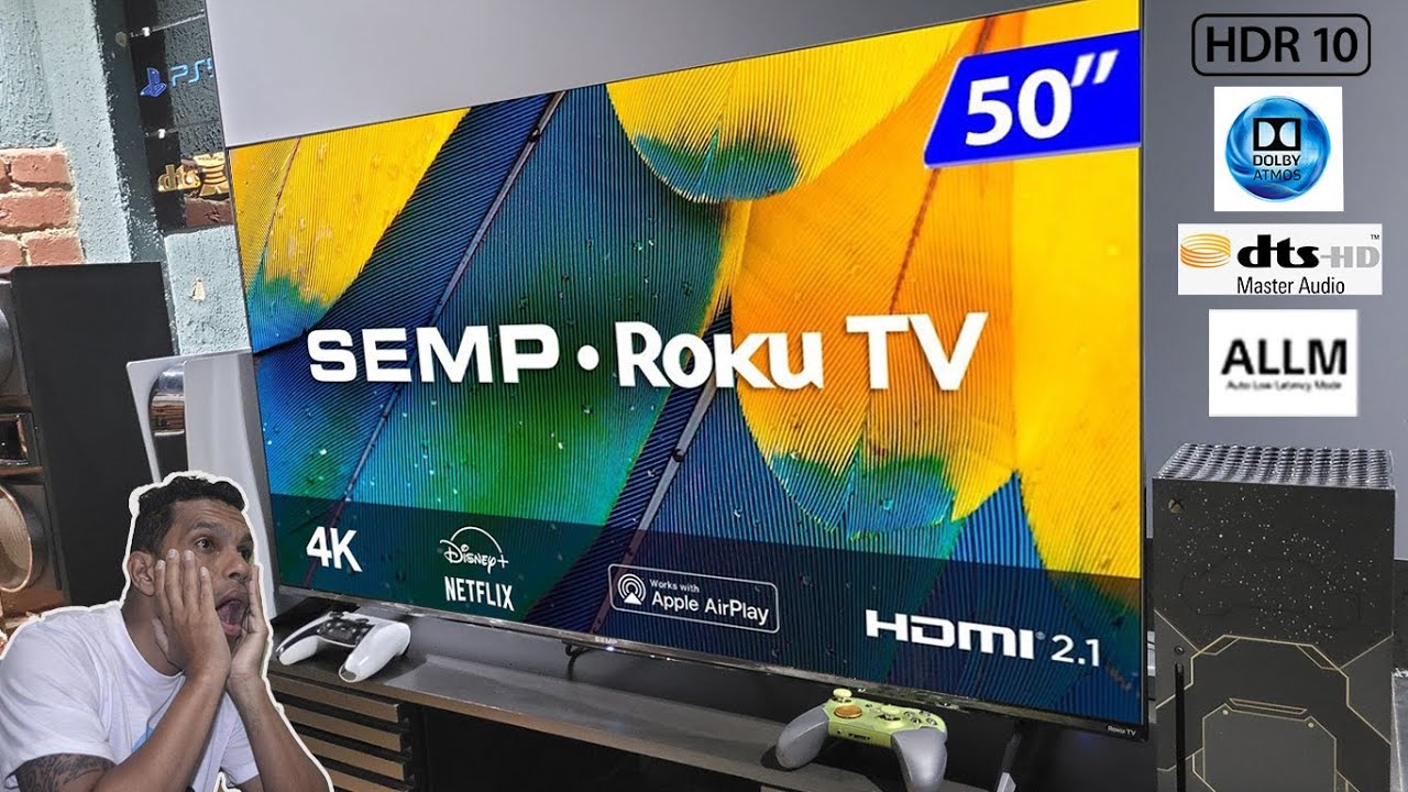 TESTEI A TV 4K DE ENTRADA COM DOLBY ATMOS SEMP RK8600 ROKU TV