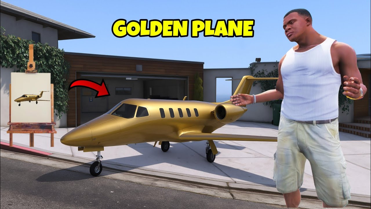 FRANKLIN DRAWING A GOLDEN PRIVATE JET WITH HELP OF MAGICAL PAINTING BOARD IN GTA 5