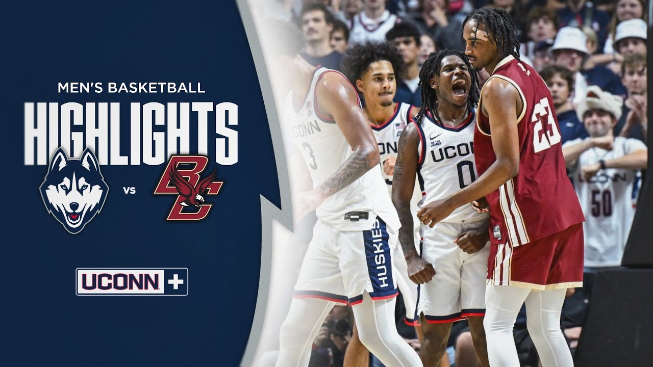 ГЛАВНЫЕ МОМЕНТЫ | Мужская баскетбольная команда UConn против Boston College (показательный матч)