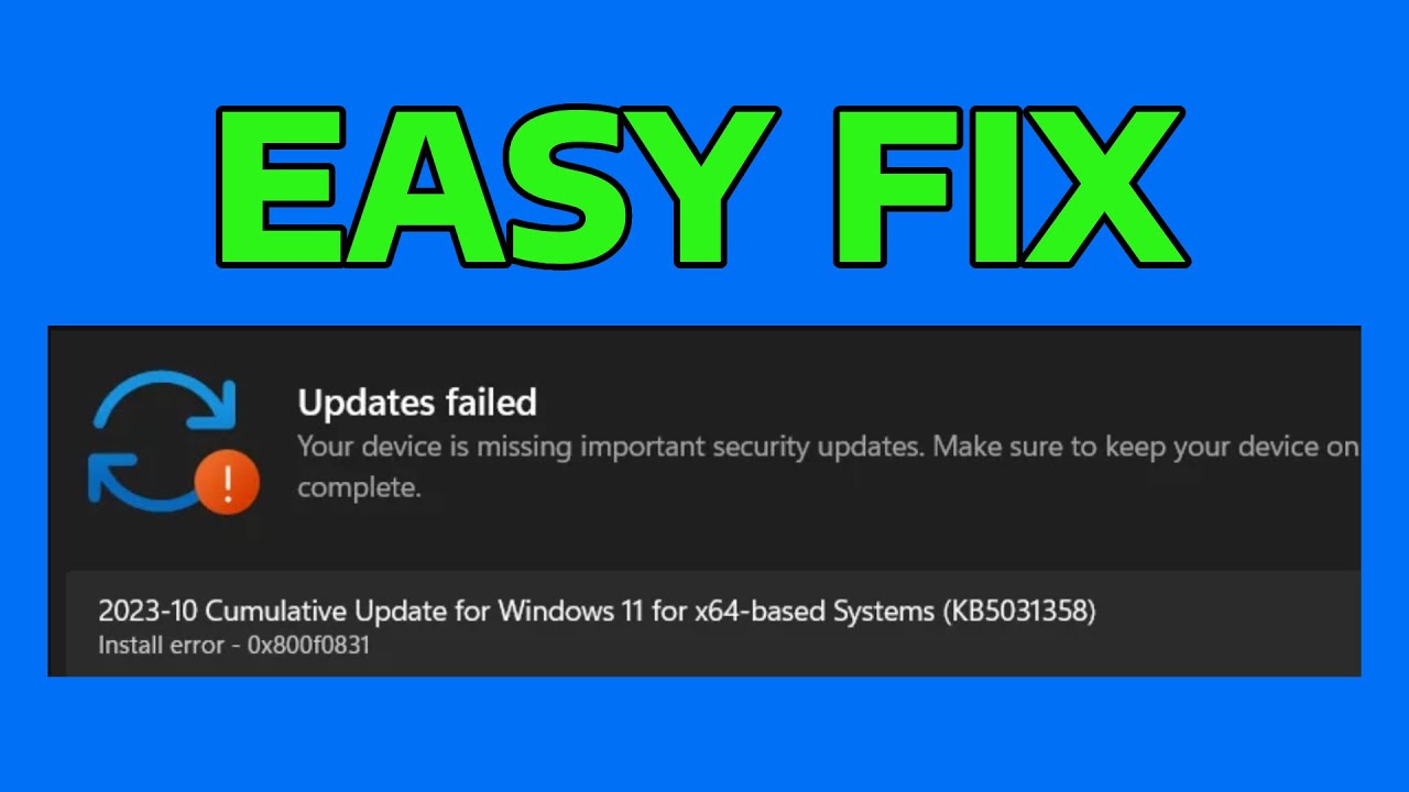 How To Fix Update KB5031358 Not Installing or Downloading in Windows 11