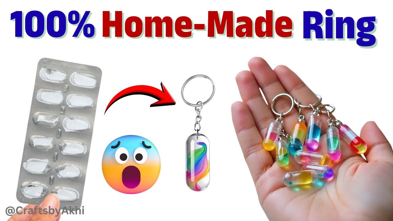 How to make Keychain from waste materials /Homemade glass keychain/DIY gift Keychain