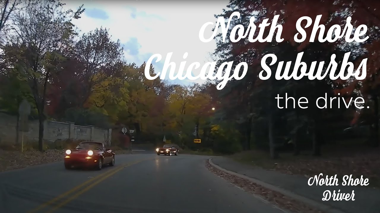 Relaxing Autumn Evening Drive Along Chicago's North Shore (Evanston to North Chicago) - The Drive