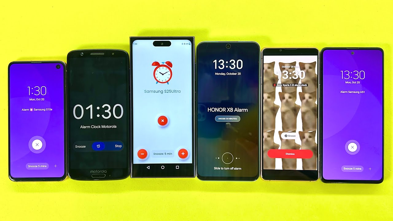 Alarm Clocks + Social Media Snapchat & Twinme | Samsung S25Ultra/S10e, Motorola Moto 1, Honor X8 