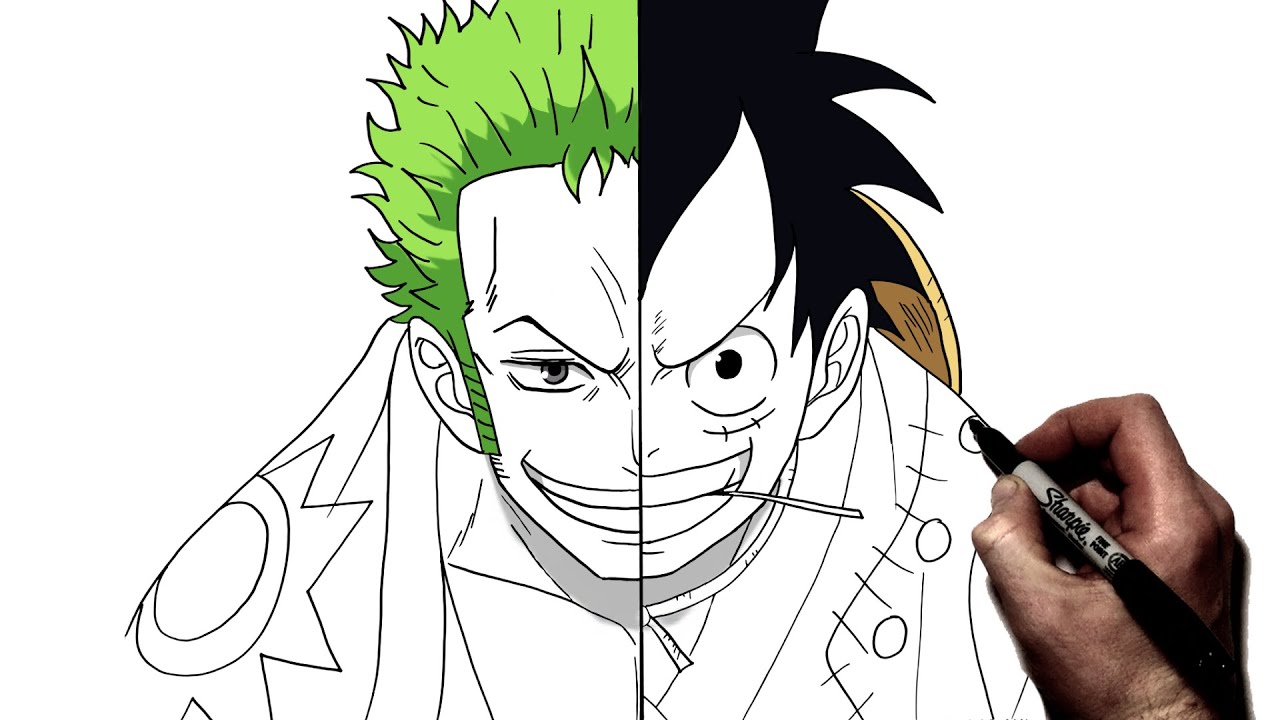 How To Draw Luffy/Zoro | Step By Step | One Piece