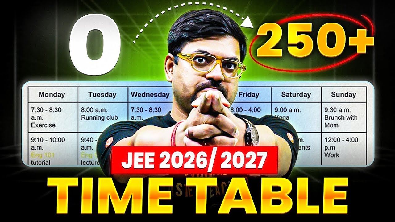 Best Time Table for JEE 2026 & 2027 📅 | JEE Topper's Routine✅ | Harsh Sir