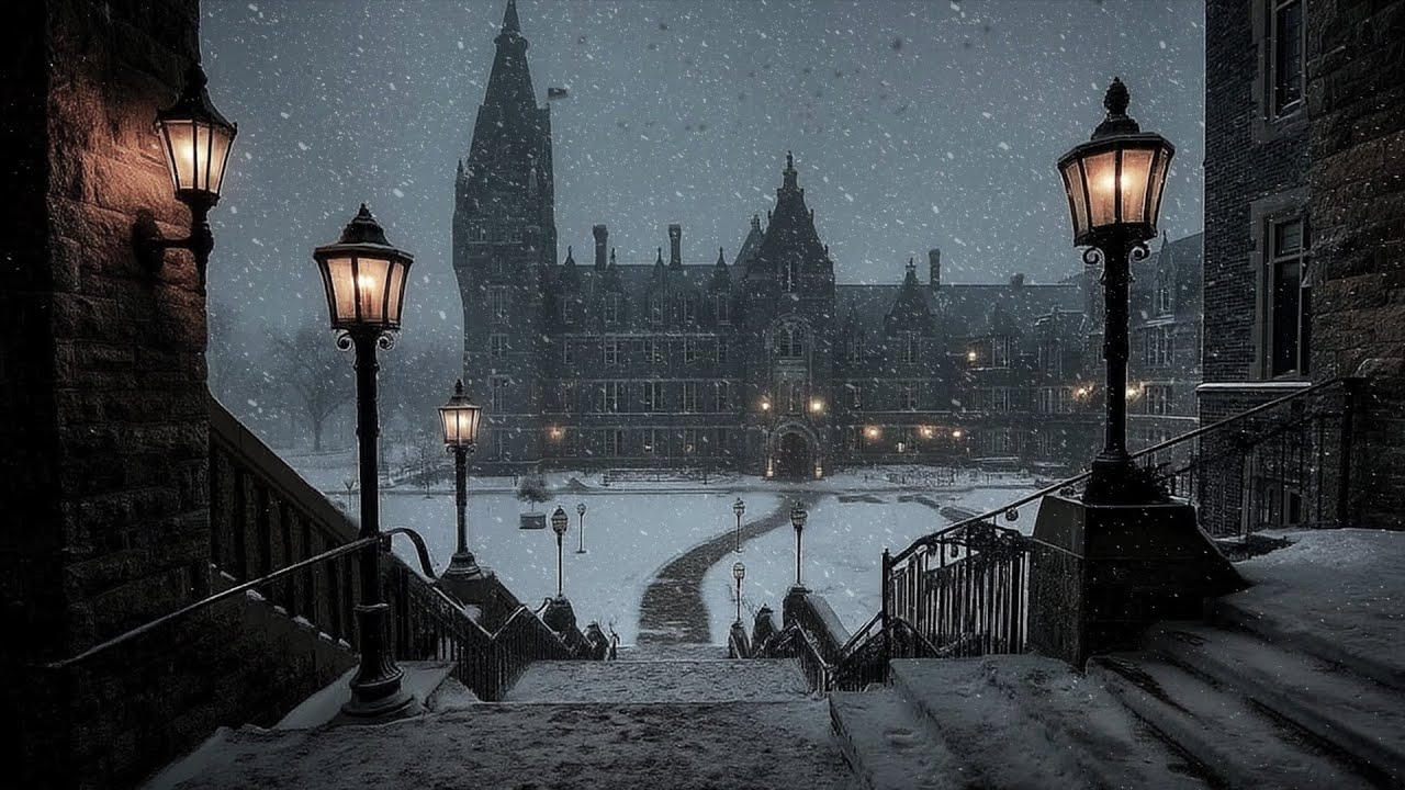 🕯 “Manor Beyond the Falling Snow” — A Silent Winter Arrival | Dark academia Playlist