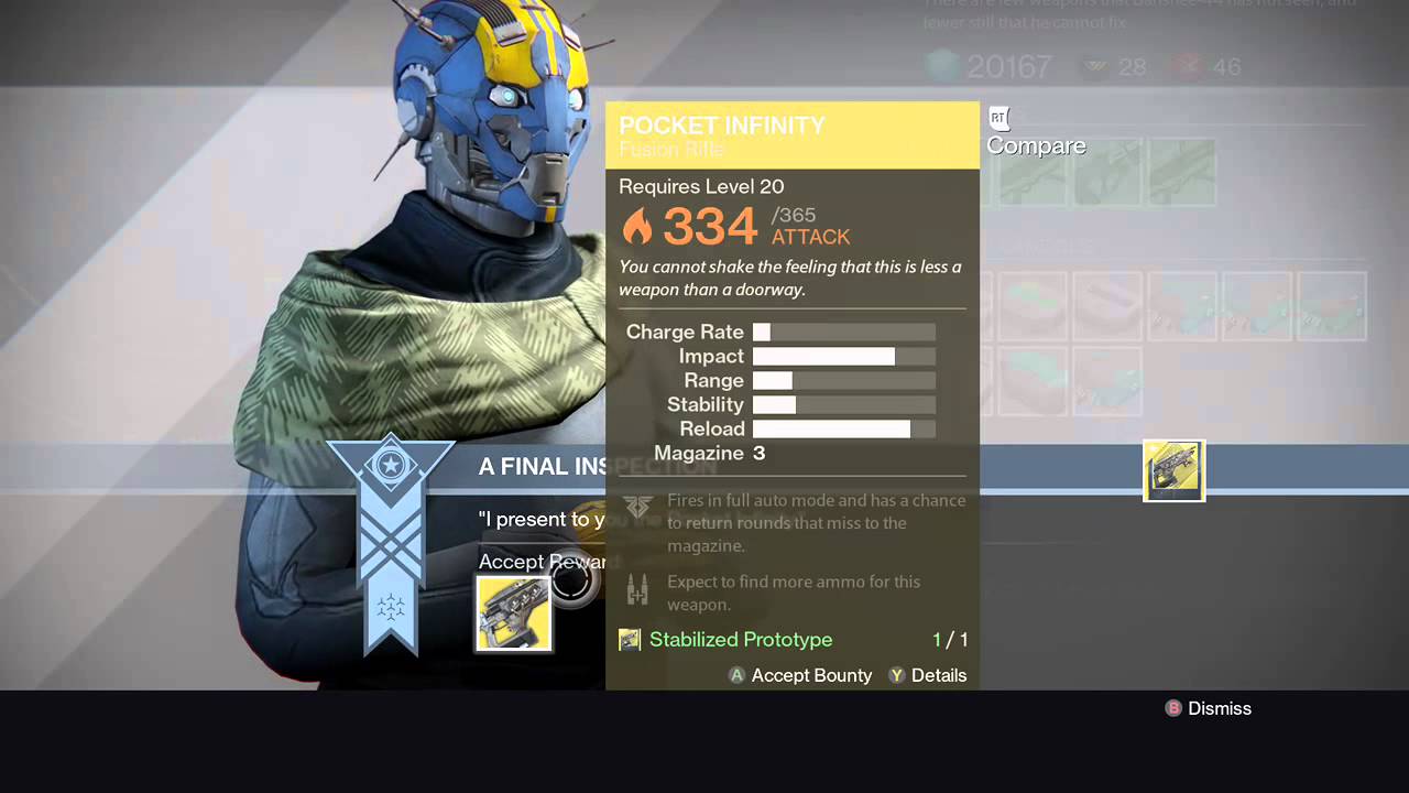Getting last exotic bounty weapon