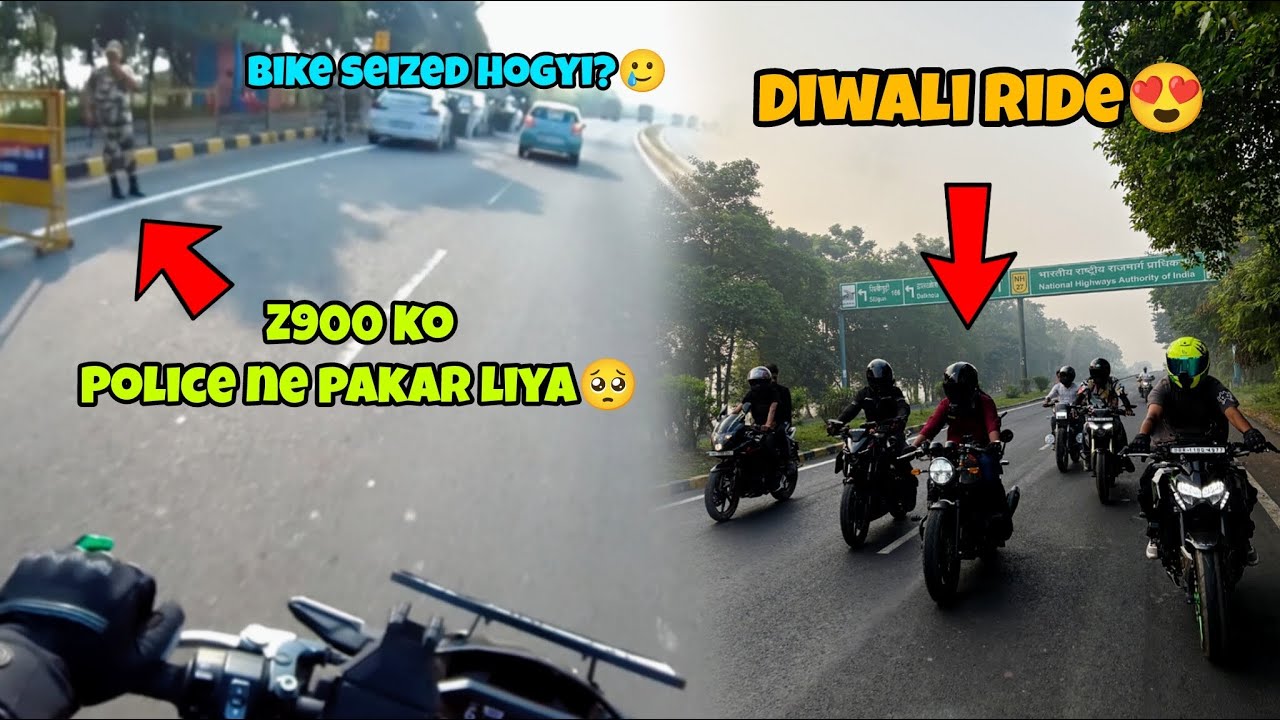 z900 seized hogyi??😱Sunday Ride pe itne sare log aagye😍Sunday Ride pe Police aagyi😱..#z900#police 