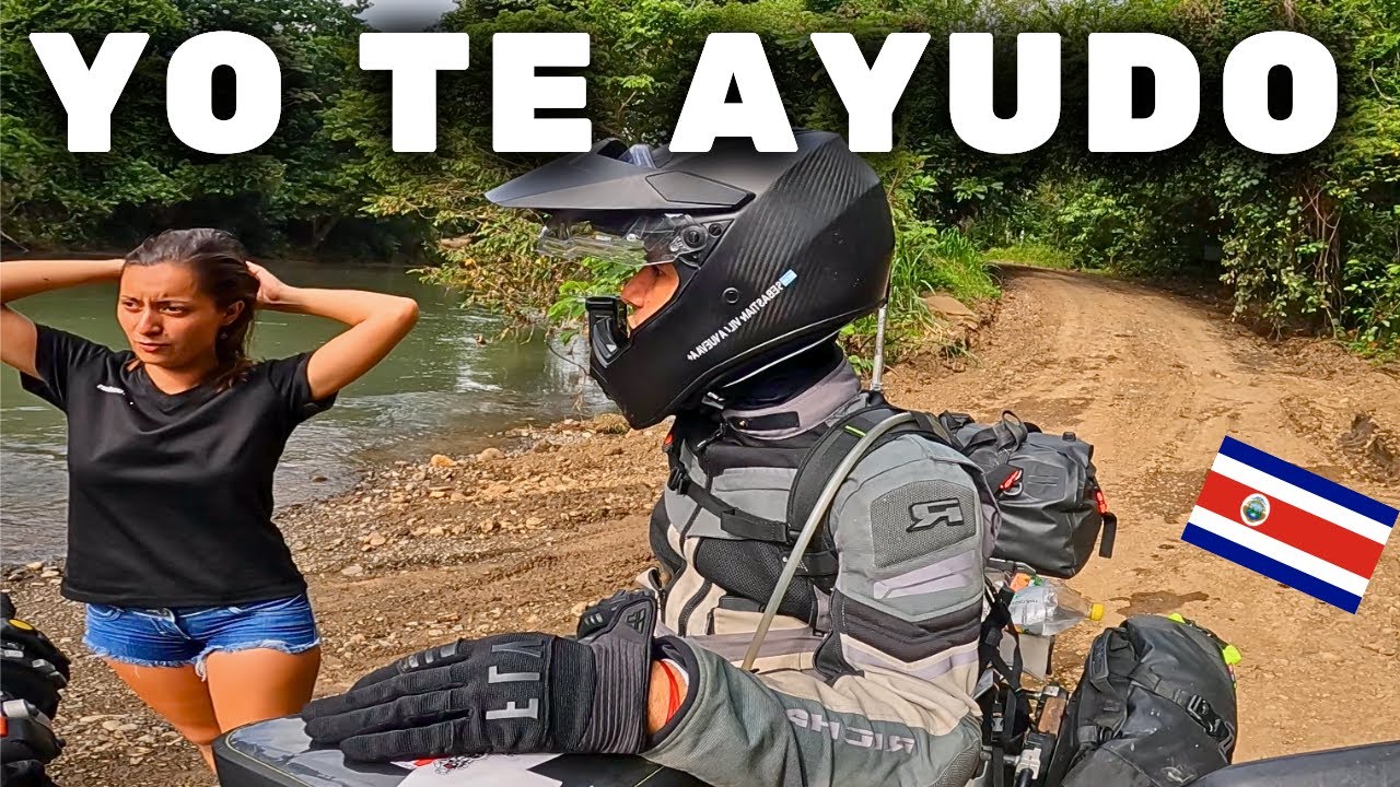 Una MUJER me AYUDA a PASAR un RIO DIFICIL de COSTA RICA 🇨🇷/Cap 124 /TRIPLTEK/ USHUAIA ALASKA en MOTO