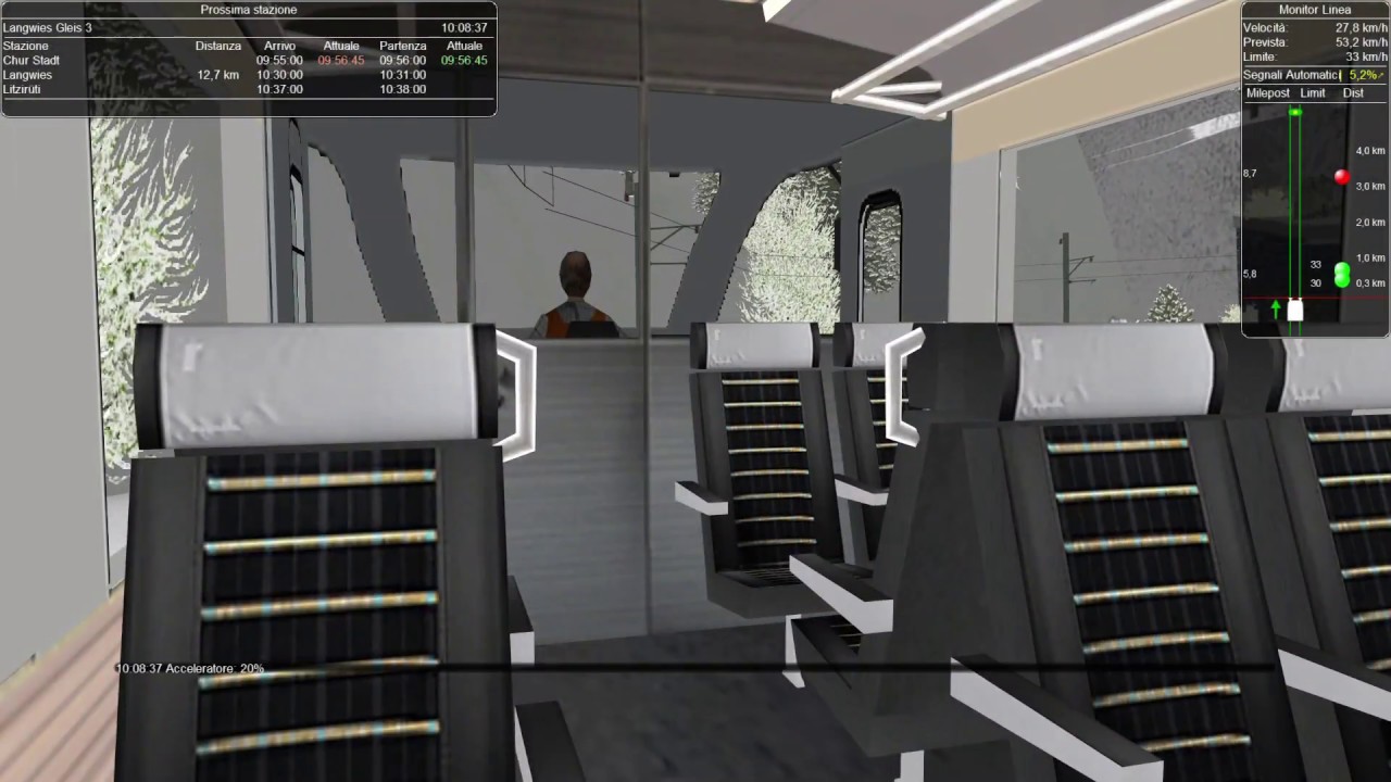 ORMI Open Rails - msts Nel cuore della svizzera Coira - Arosa in salita Rhb Allegra