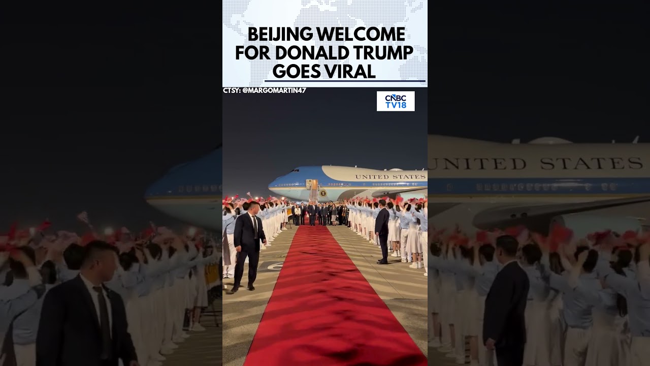 WATCH: Chinese Students Welcome Donald Trump in Beijing With Grand Flag-Waving Ceremony | N18G