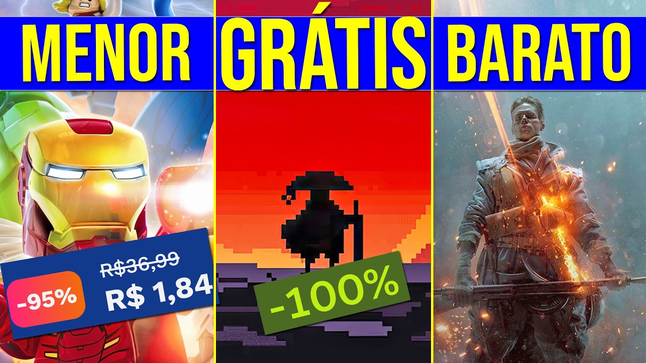 JOGOS GR&Aacute;TIS na STEAM e EPIC, JOGO por 1 REAL e DENUVO vai pra CIMA de HACKER