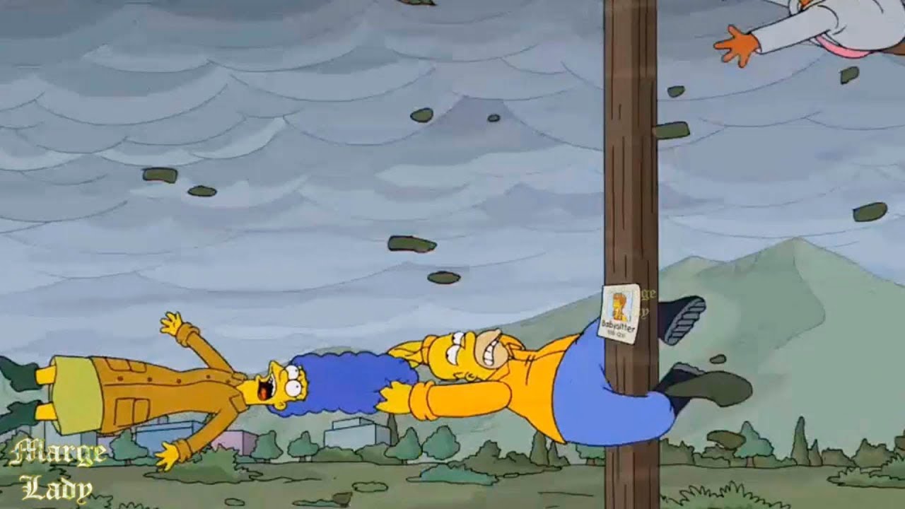 The effect of Marge's hair on the storm!