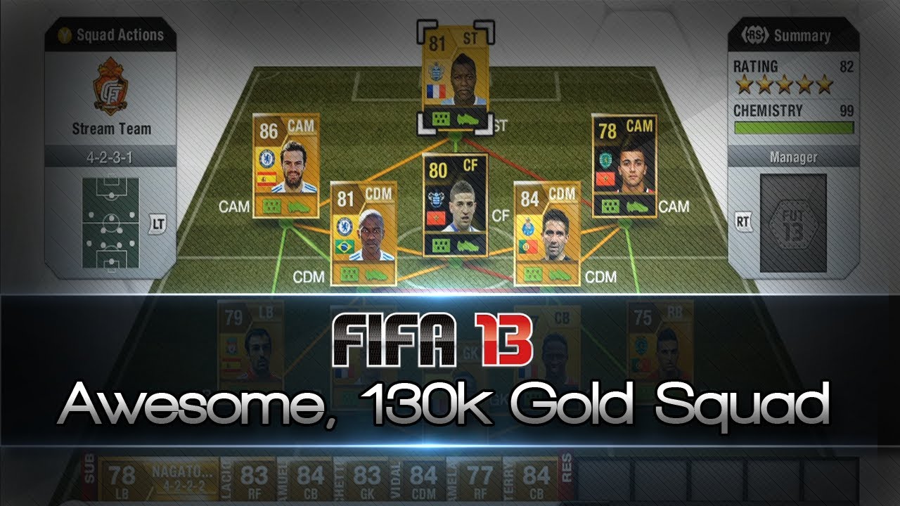 FIFA 13 | Awesome, 130k Gold Team ft. 2 IFs! (Ultimate Team Squad Builder)