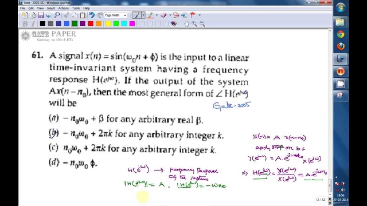 GATE 2005 ECE Polar form of LTI system