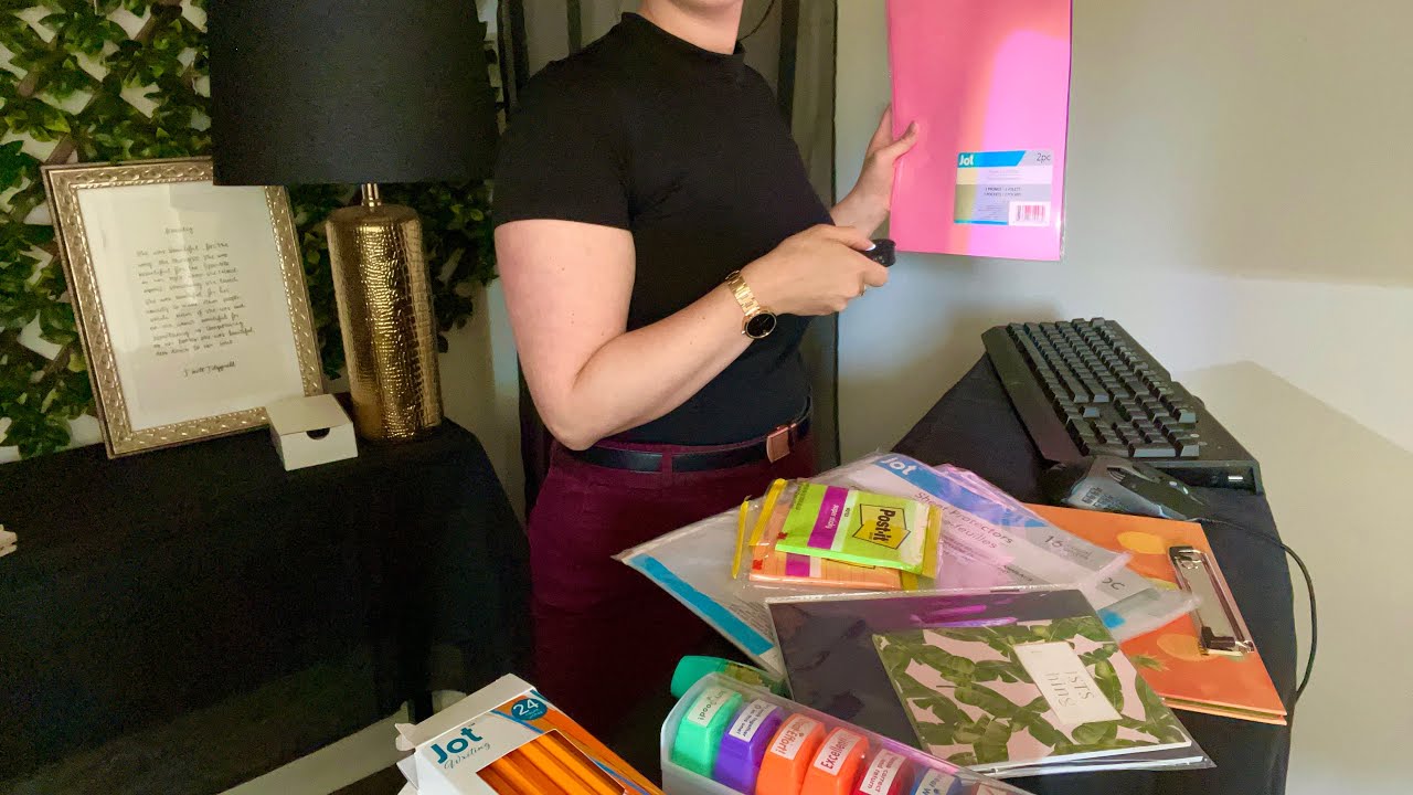 ASMR Office Supply Store Role Play (plastic crinkles, scanner, typing, writing)