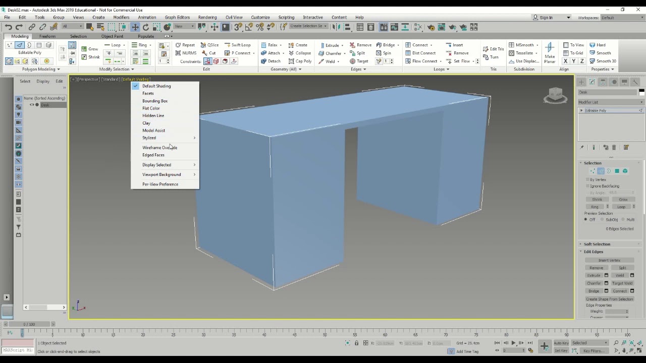 3ds max 2019  - Creating a Desk