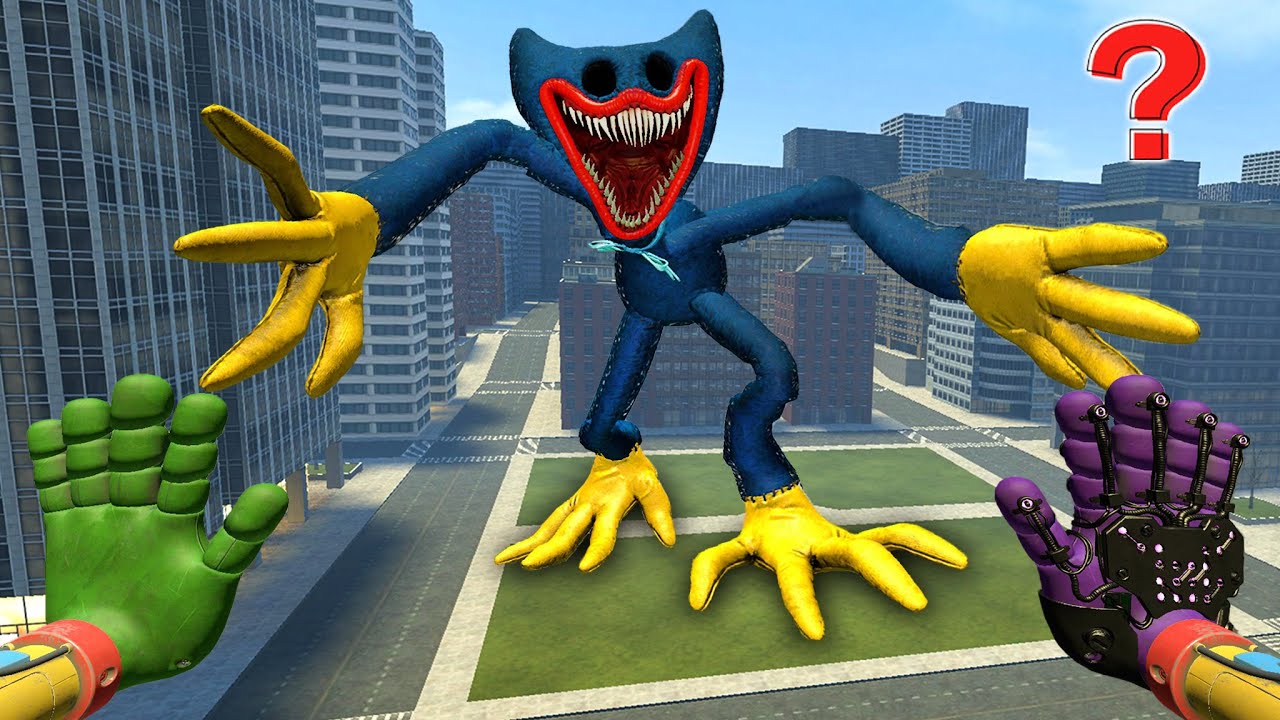 NIGHTMARE HUGGY WUGGY FROM POPPY PLAYTIME APPEARS ACROSS THE GOLDEN CITY! | Garry's Mod Battle